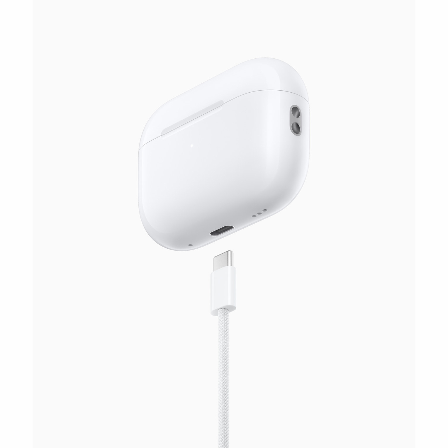 هدفون بلوتوثی اپل مدل AirPods Pro 2nd Generation با نویز کنسلینگ فعال (ANC)، نویز کنسلینگ میکروفون (ENC)، درگاه شارژ USB Type-C، با قابلیت شارژ بیسیم، دارای میکروفون دوگانه از نوع Beamforming، مقاومت در برابر رطوبت و عرق - تصویر 3