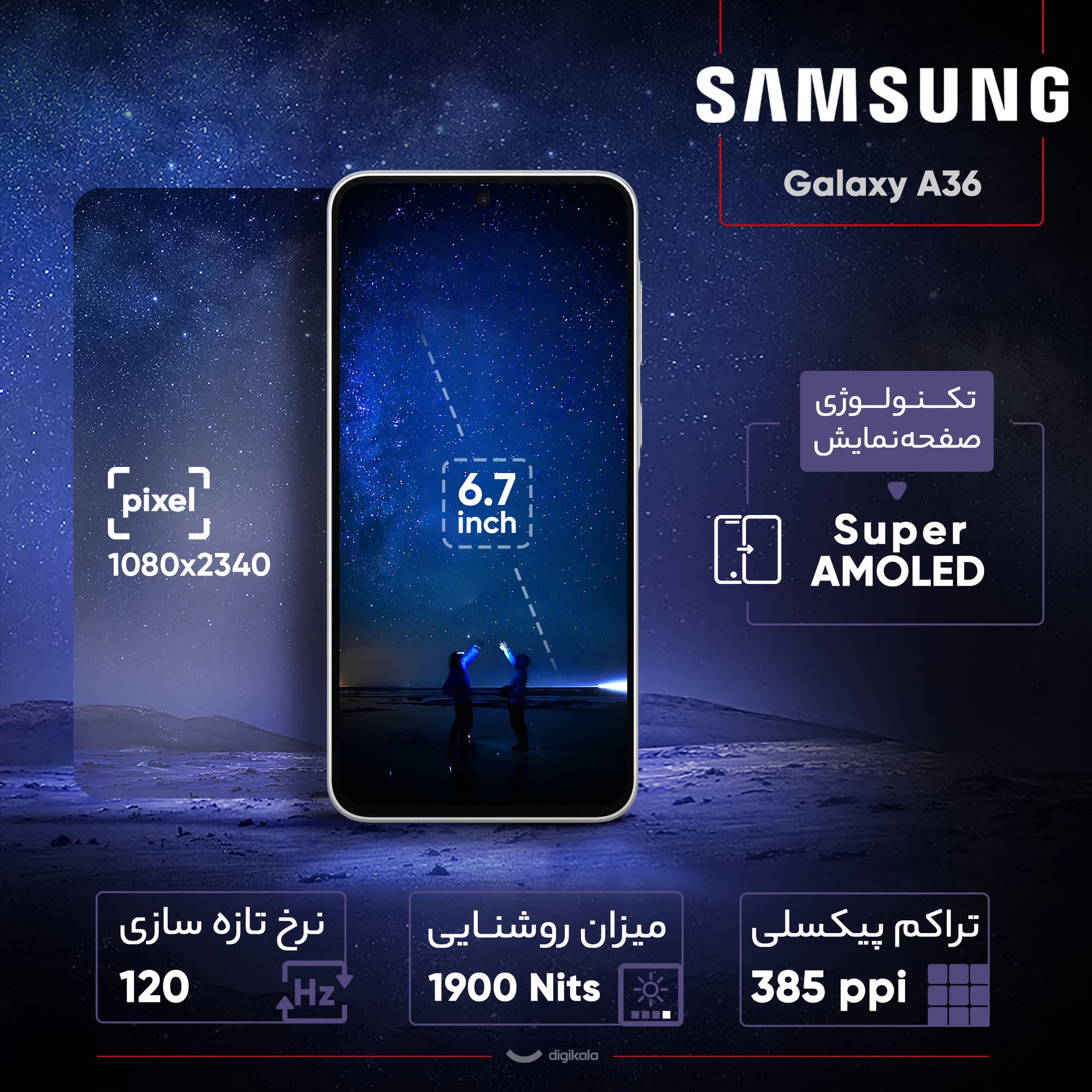 گوشی موبایل سامسونگ مدل Galaxy A36 دو سیم کارت ظرفیت 256 گیگابایت و رم 8 گیگابایت - تصویر 12