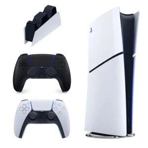 کنسول بازی سونی مدل PlayStation 5 Slim Digital Edition ظرفیت 825 گیگابایت ریجن CFI-2116 اروپا به همراه دسته اضافی و پایه شارژر