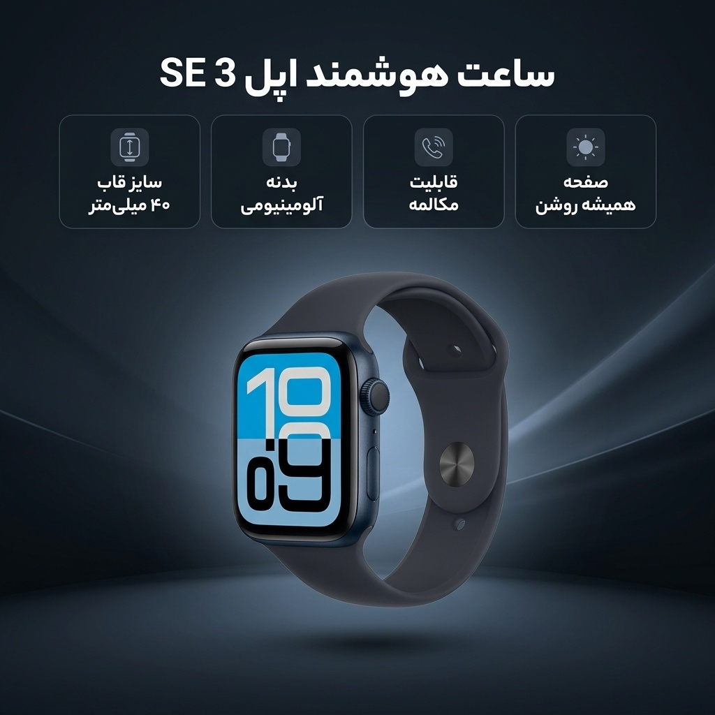 ساعت هوشمند 40 میلی متری اپل مدل SE 3 Aluminum Case با بند سیلیکونی - تصویر 2