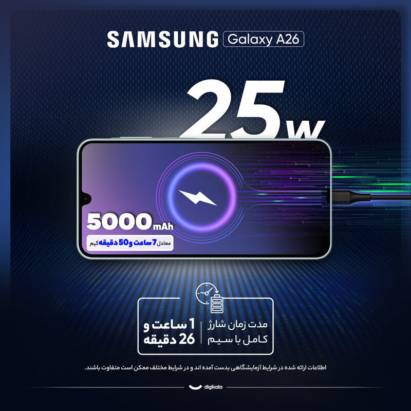 گوشی موبایل سامسونگ مدل Galaxy A26 دو سیم کارت ظرفیت 256 گیگابایت و رم 8 گیگابایت – ویتنام