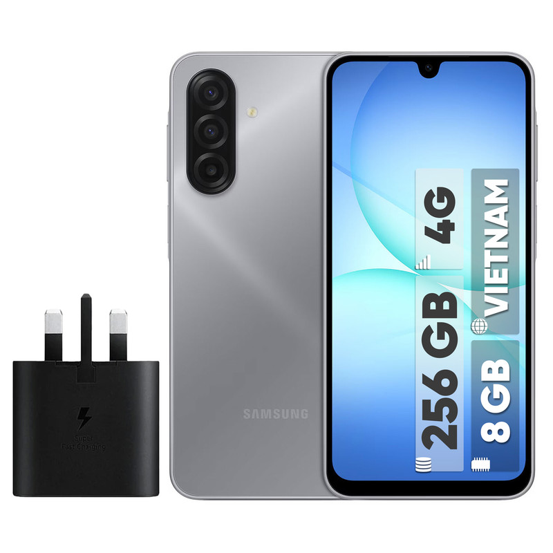 گوشی موبایل سامسونگ مدل Galaxy A17 4G دو سیم کارت ظرفیت 256 گیگابایت و رم 8 گیگابایت – ویتنام – به همراه شارژر 25 وات سامسونگ
