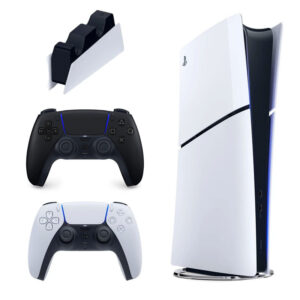 کنسول بازی سونی مدل PlayStation 5 Slim Digital Edition ظرفیت 825 گیگابایت ریجن CFI-2116 اروپا به همراه دسته اضافی و پایه شارژر